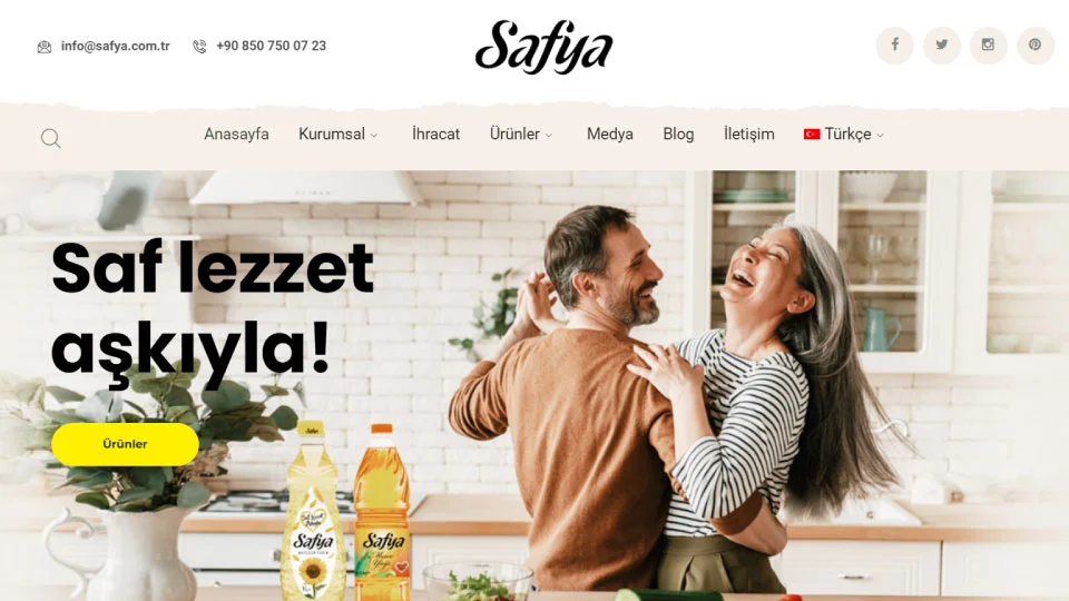 Safya Gıda proje ve web sitesi önizlemesi